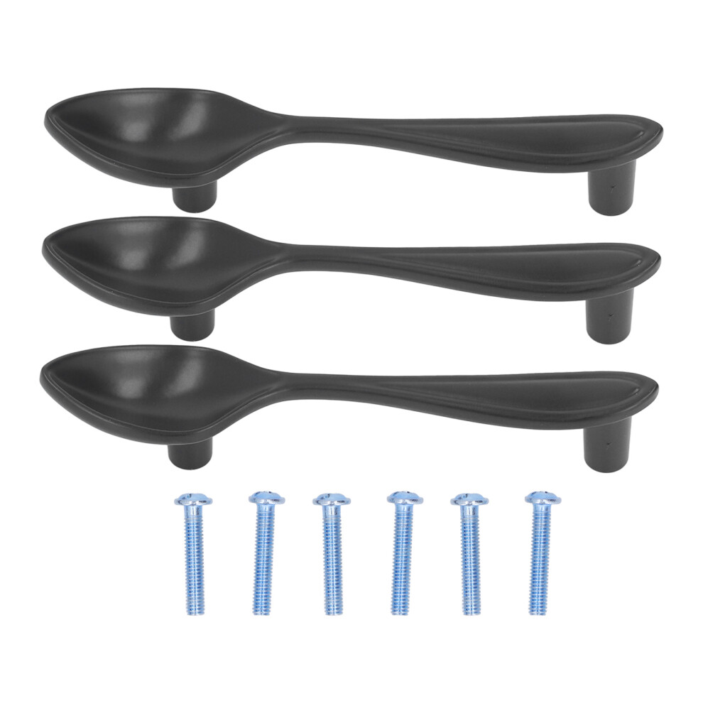 (Knife) 3Set Door Handles Cutlery Cabinet Pulls Black Spoon Drawer Wardrobe 685922775993