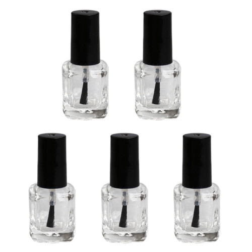 20Pièces Bouteilles Vernis Transparentes 10Ml Brosse Premium