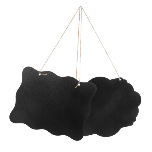 8 Pcs Small Wooden Blackboard Wall Hanging Message Board Double Sided 1