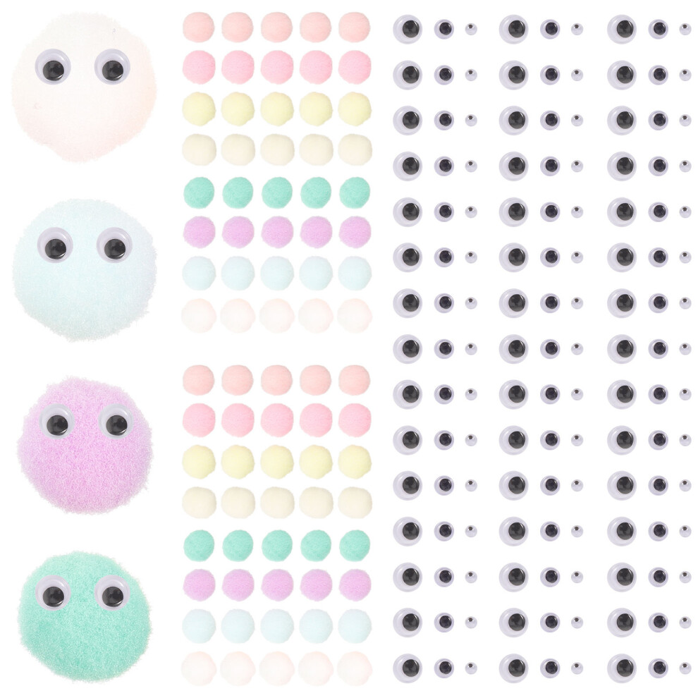 2 Sets Pompom With Wiggle Eyes Pom Poms Balls For Kids Diy Art-image-OPC-PKXZFMV-NEW