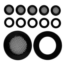 20 Pcs Stainless Steel Hose Coupling Filter Silicone Washers Black