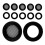 20 Pcs Stainless Steel Hose Coupling Filter Silicone Washers Black 1