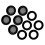 20 Pcs Stainless Steel Hose Coupling Filter Silicone Washers Black 3