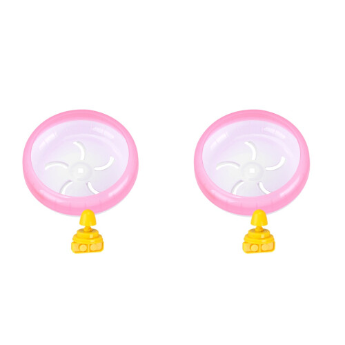 2Pièces Roue D'exercice Rose Pour Petits Animaux Silence Et Sécurité 1