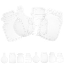 100 Pcs Transparent Glass Jar Bottle Shape Stickers For Scrapbook