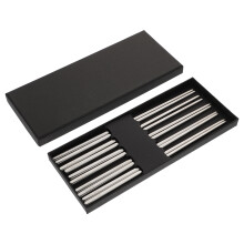5 Pairs Stainless Steel Spiral Chopsticks For Household Use