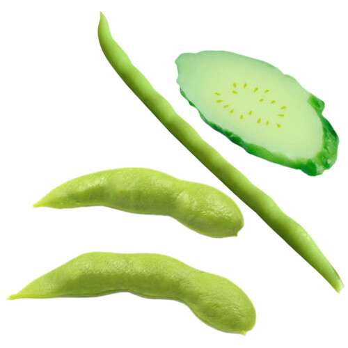 16 Pcs Artificial Veggie Decor (Cucumber, Beans, Edamame) 1