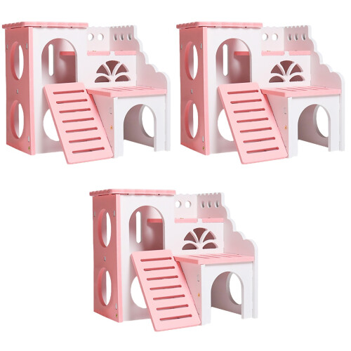 3 Pcs Hamster Sleep Nest Double-Deck House Toy 2