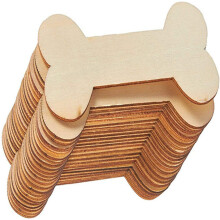 120 Pcs Wooden Dog Bone Cutouts Decor