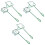 3 Sets 2 Pcs Square Nylon Floating Fishing Net 4