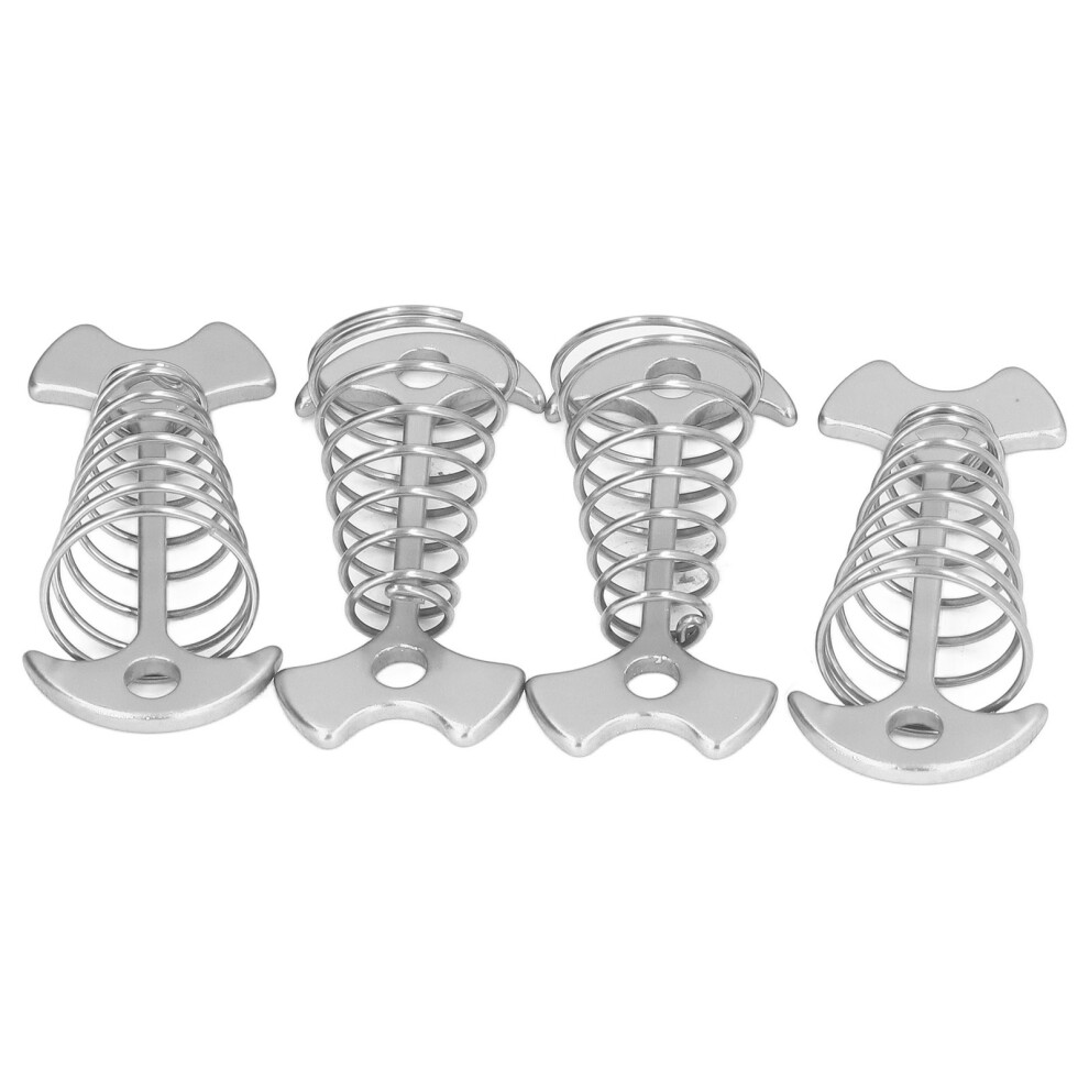 (Silver) 4Pcs Fishbone Tent Nails Aluminum Alloy Stainless Steel Stakes Silver 685922780331