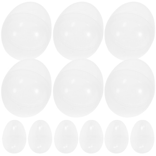 150 Pcs Plastic Fillable Ball Ornament Egg Shape Clear Party Decor 1