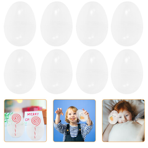 150 Pcs Plastic Fillable Ball Ornament Egg Shape Clear Party Decor