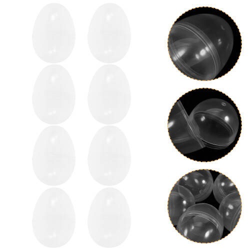 150 Pcs Plastic Fillable Ball Ornament Egg Shape Clear Party Decor 2