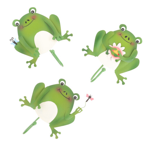 9 Pcs Wall Hanging Hooks Key Holder Frog Shape Organizer 1