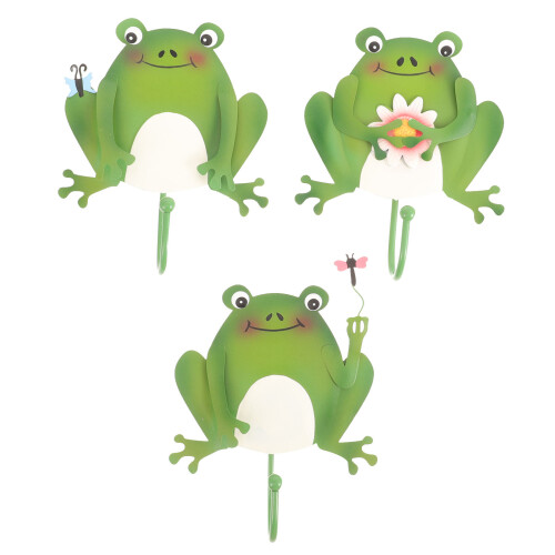 9 Pcs Wall Hanging Hooks Key Holder Frog Shape Organizer