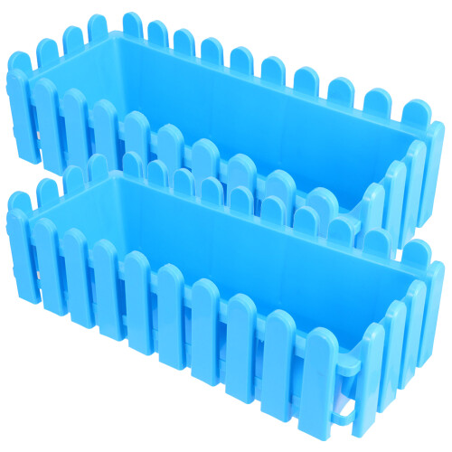 4 Pcs Rectangular Flower Window Box Fence Planter Pot 1