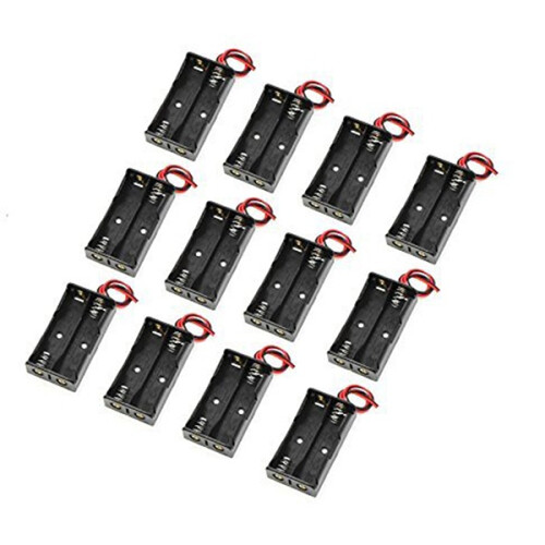24 Pcs  Wired 2 X 1.5v Aa Battery Holder Plastic Case 1