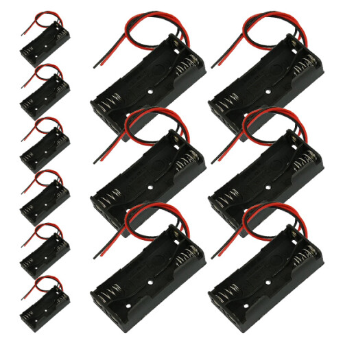 24 Pcs  Wired 2 X 1.5v Aa Battery Holder Plastic Case