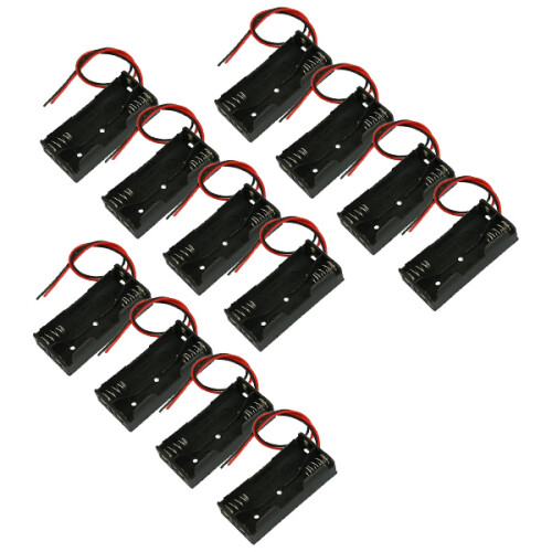 24 Pcs  Wired 2 X 1.5v Aa Battery Holder Plastic Case 2