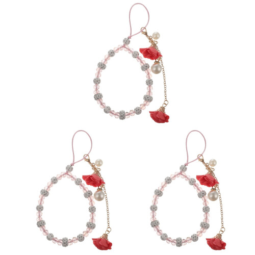 3pcs Mobile Phone Straps Crystal Sash Bracelet 1