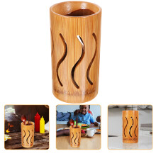 2Pcs Bamboo Countertop Utensil Holder For Chopsticks And Cutlery