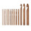 30 Pcs Carbonized Bamboo Crochet Hooks Set Knitting Woven Needle 1