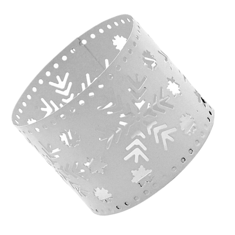 2pcs Iron Hollow Candle Holders Snowflake Pattern-image-OPC-PKXZS8V-NEW