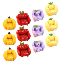 12Pcs Mini Resin Cartoon Fruit Sofa DIY Phone Case Charms Mixed Style