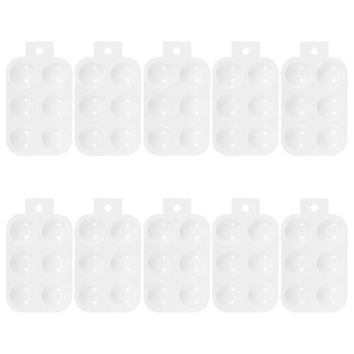 20 Pcs Plastic 6 Well Rectangular Paint Tray Palettes For Watercolor 2