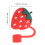 8Pcs Cartoon Fruit Silicone Straw Tips Cover Reusable Drinking Plugs 3