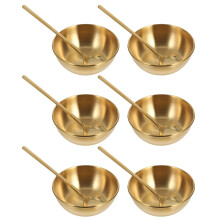 6 Set Stainless Steel Sauce Dishes With Spoon For Sushi And Appetizers