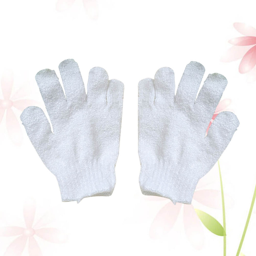 Ohphcall 1 Pair Bath Exfoliating Gloves Five Fingers Body Scrub Mitt