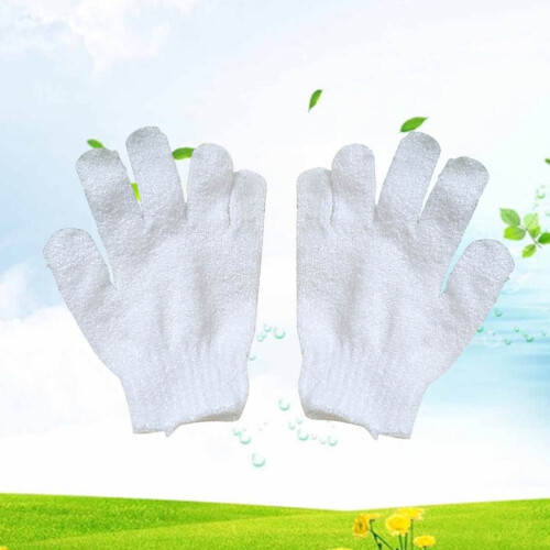 1 Pair Bath Exfoliating Gloves Five Fingers Body Scrub Mitt 2