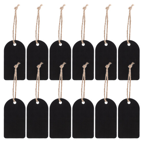 150 Sets Double-Sided Writable Mini Chalkboard Tags With String 1
