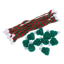 50 Sets Mini Christmas Knit Scarf Hats 23Cm For Wine Bottles Holiday