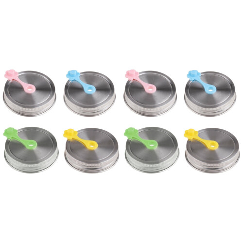 8 Sets Mason Jar Straw Lids Leak Proof Sealed Covers 1
