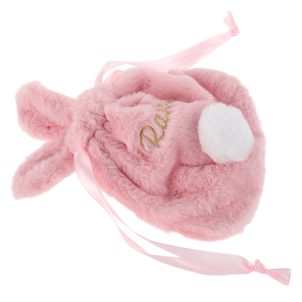 Aboofan 2Pcs Kawaii Bunny Drawstring Makeup Bag Plush Cosmetic Travel Pouch