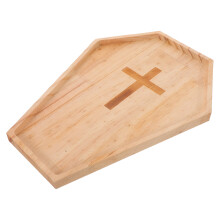 3Pcs Wood Serving Tray: Halloween Coffin Shape For Party Snacks Decor