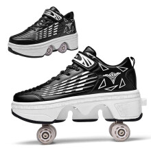 Deformation Roller Shoes 2 In 1 Roller Skates For Children And Adults Double Row Retractable Inline Sneakers Rollerblades