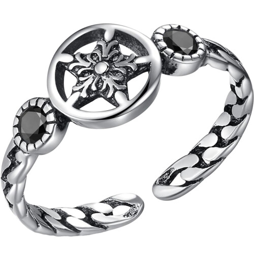 3Pcs Hollow Five-Pointed Star Ring For Girls