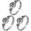 3Pcs Hollow Five-Pointed Star Ring For Girls 2