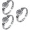 3Pcs Hollow Five-Pointed Star Ring For Girls 7