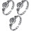3Pcs Hollow Five-Pointed Star Ring For Girls 3