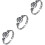3Pcs Hollow Five-Pointed Star Ring For Girls 5