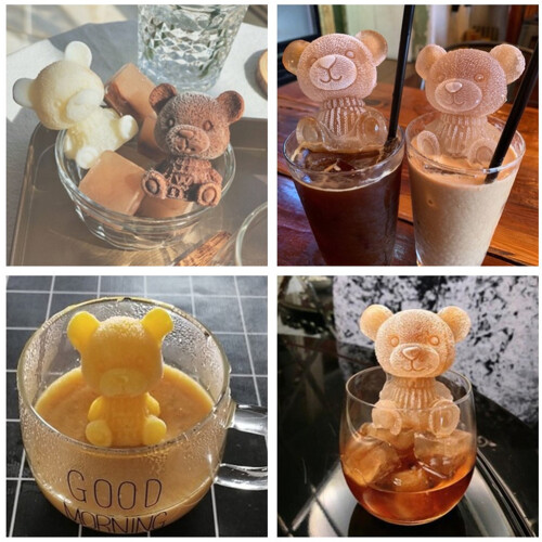 3D Teddy Bear Silicone Mold for Cake Soap Candle Ice Cube 2