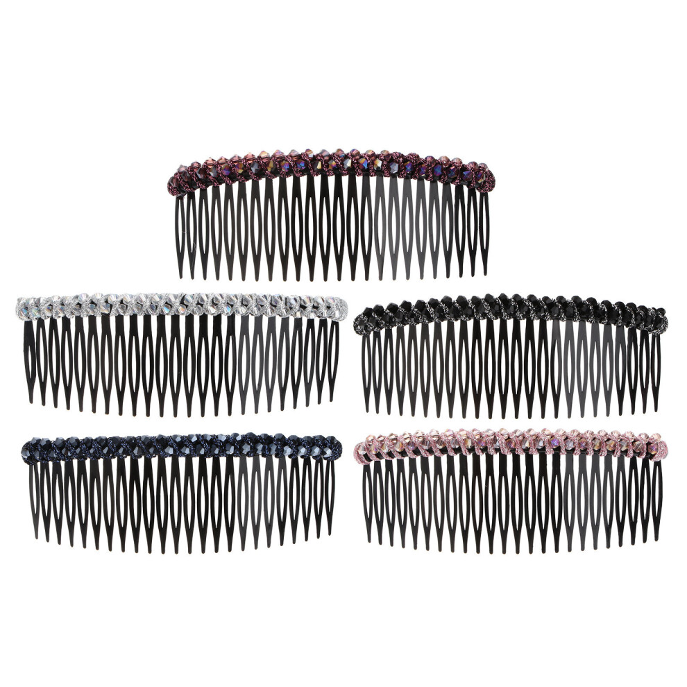 Villcase Unisex 10 Pcs Hair Insert Comb Rhinestone Headdress Bang Comb Daily Headwear