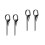 4 Pcs Stainless Steel Long Pendant Miss 4
