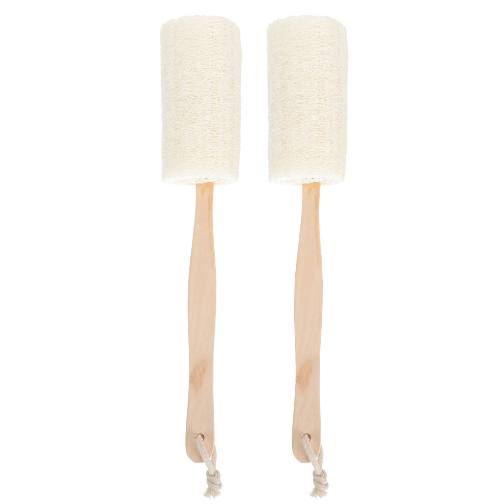 Aboofan 6 Pcs Wooden Handheld Bath Brush Scrubber Sponge Exfoliator