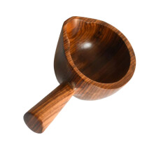 3Pcs Wooden Sauce Dish With Handle For Condiments And Snacks